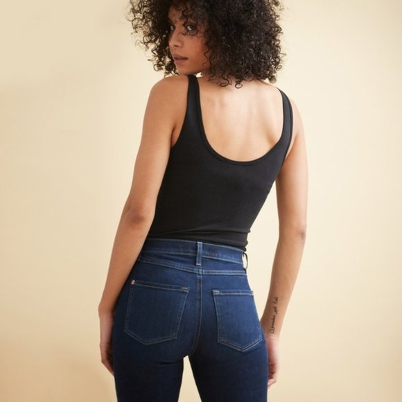 Skinny 9 in High Waist Jeans - 24-25 Dark wash Raw hem - Picture 2 of 5